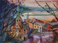 Landscape - View Over Budapest - Pastel On Paper